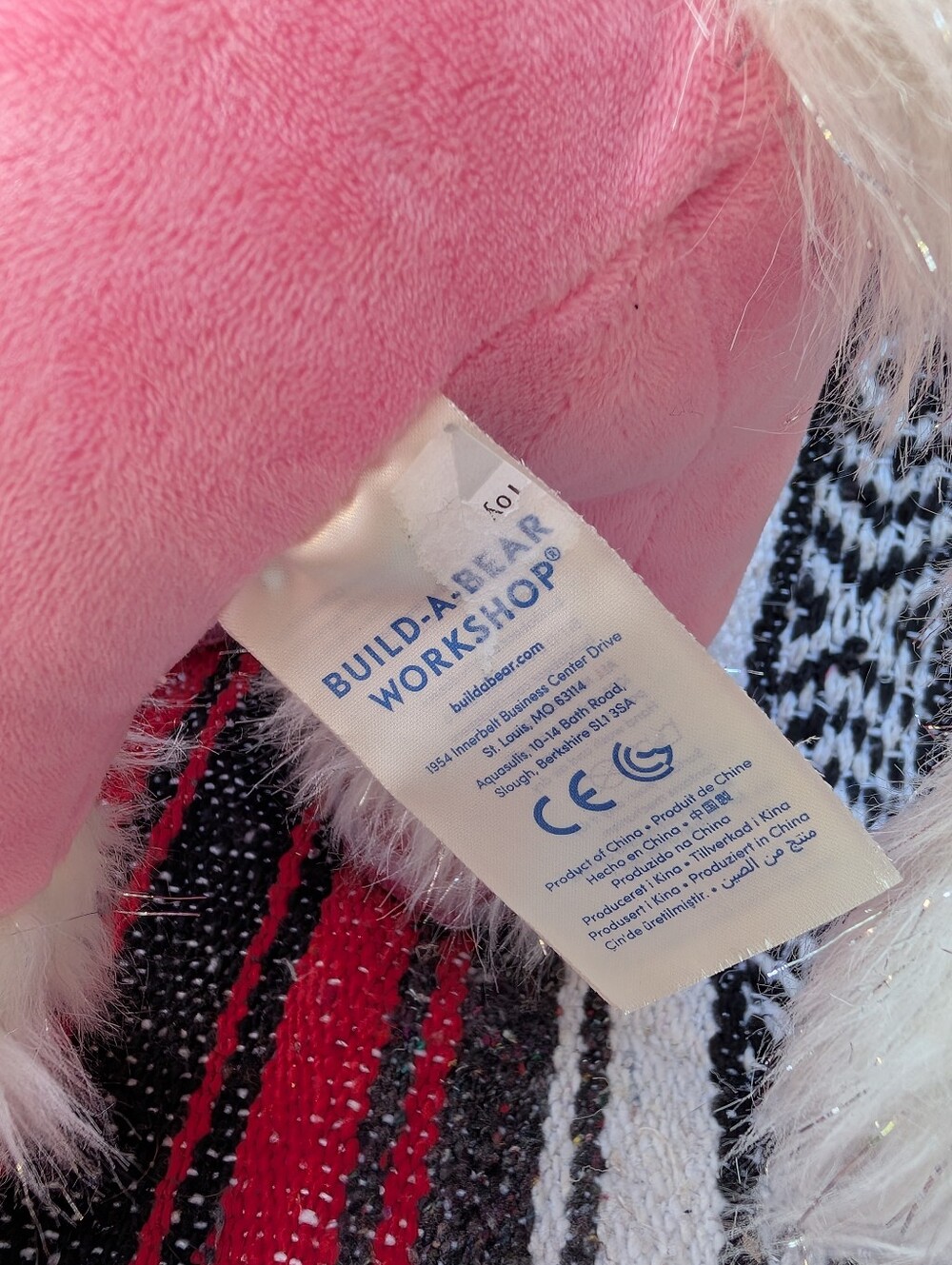 Build-A-Bear Candy Cane Swirl Unicorn 2018 Plush - Picture 7 of 8